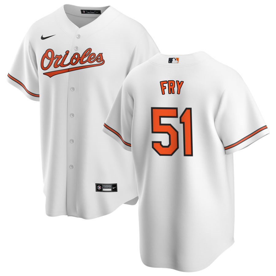 Nike Men #51 Paul Fry Baltimore Orioles Baseball Jerseys Sale-White